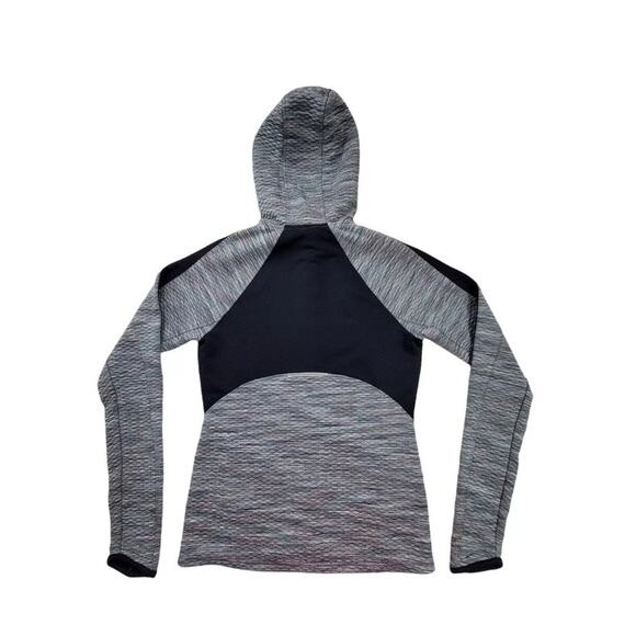 Athleta Snowscape Hooded Jacket XS Grey Space Dye Stretch Zip EUC - Picture 3 of 8